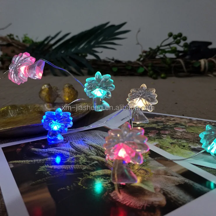 Christmas Party Wedding Decoration HotSell palm tree Shaped Battery operated Silver Copper Led Wire Coconut tree String Lights