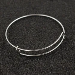 1.6mm  Adjustable Blank Stainless Steel  DIY  Wire Expandable Bangle for Jewelry Making