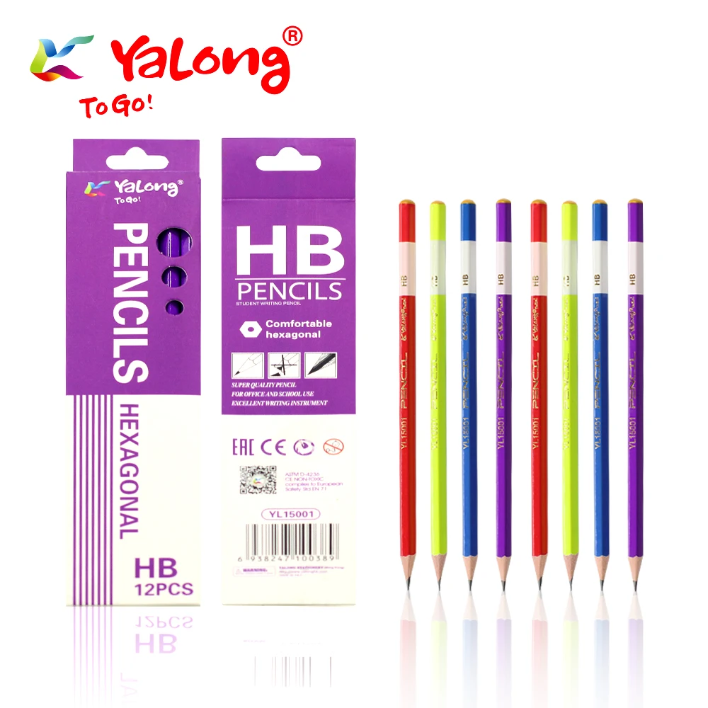 yl815001 Top Quality Hexagon Wooden Customized HB Pencil Lead Pencil stardard pencils set