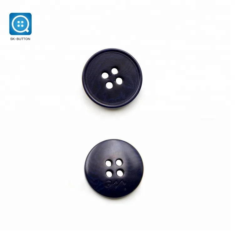 2024 Navy Blue 32L 4 Holes Fine Edges Eco-Friendly Smooth Real Corozo Buttons for Clothing