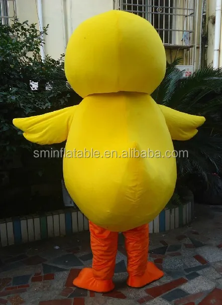 Желтая утка движущийся костюм талисман меховой рекламный мультяшный костюм для ношения