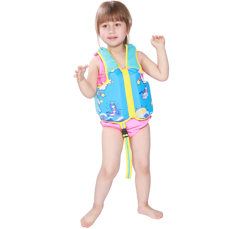 Megartico Swim Vest Life Jacket kids children sea animal Printed Neoprene Swim Vest -Mermaid