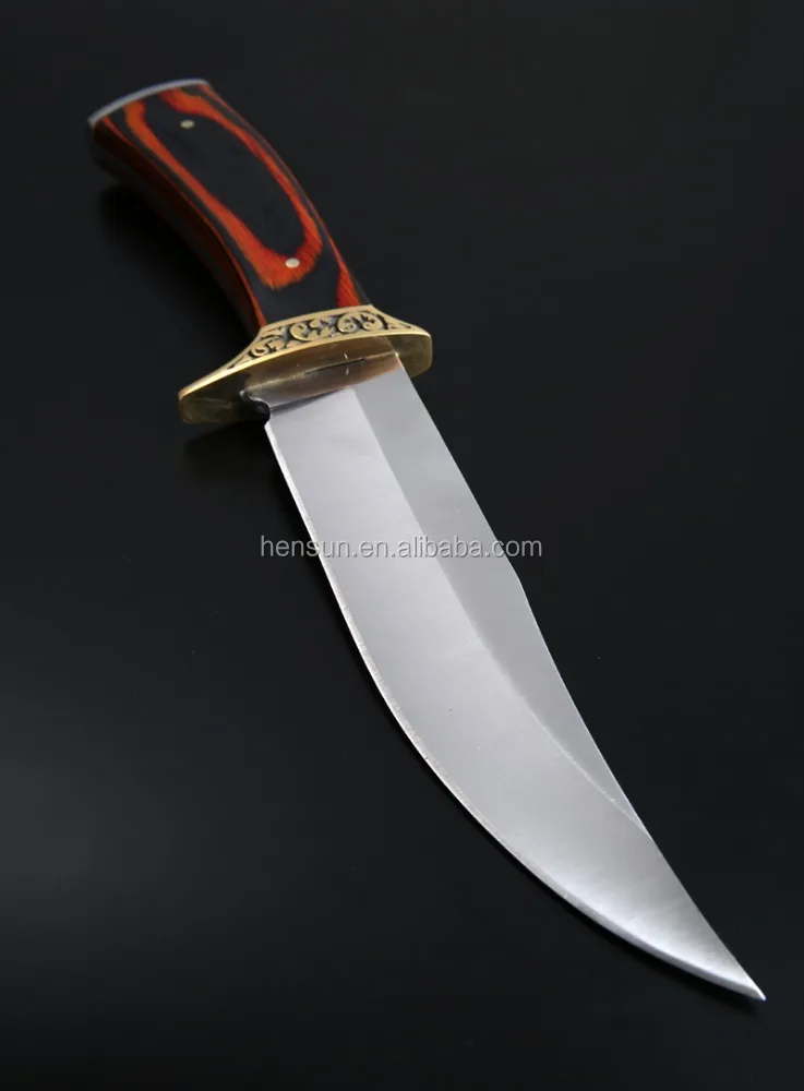 new style outdoor Combat Black orange pakka dymond wood brass guard satin Fixed Blade knife knives