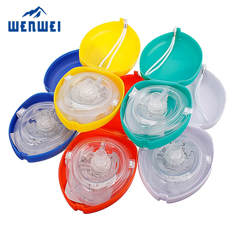 CPR mouth to mouth mask red hard case cpr mask for aed training