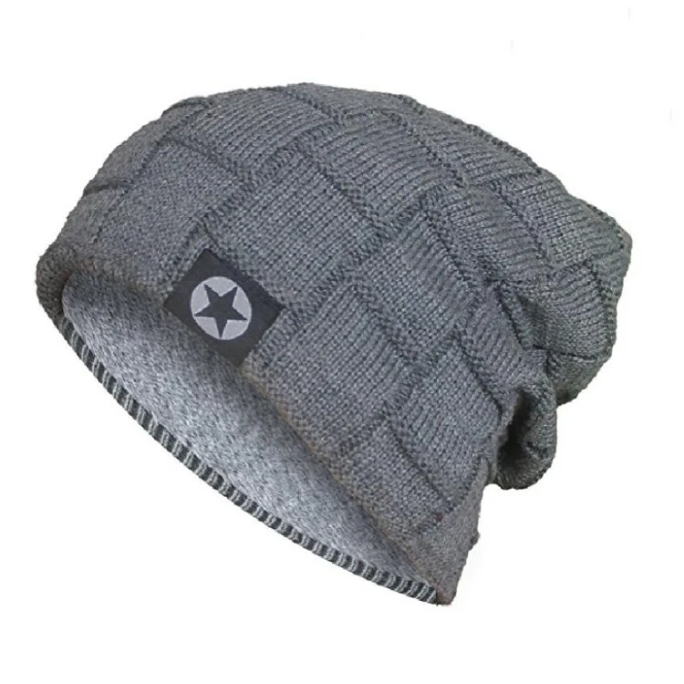 Зимняя вязаная теплая шапка Bodvera плотная мягкая эластичная Шапка-бини с напуском