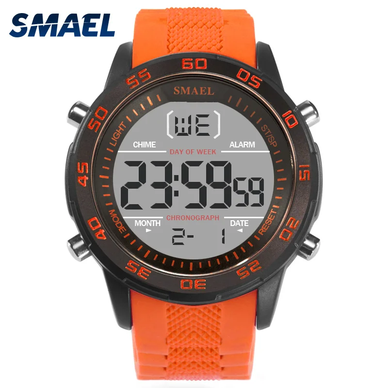 Digital only japan movement time alloy watches case silicone led watch