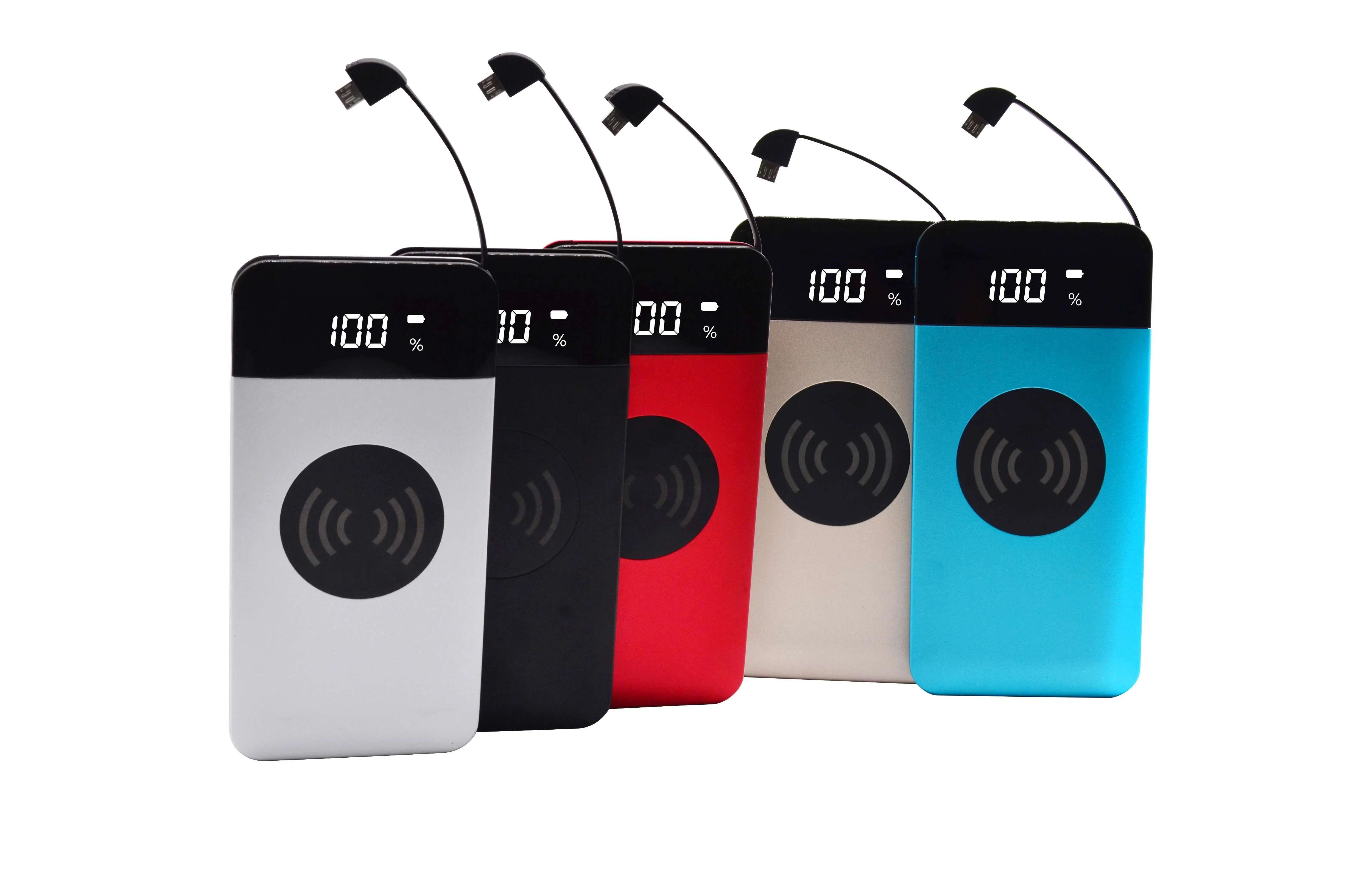 Alibabas Best Sellers Private Mold Multifunctional Ultra Slim Qi Wireless Charger Portable Wireless Power Bank With LCD Digital