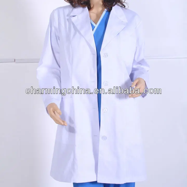 good design fashionable style polycotton long sleeves famle doctor wear uniform dress
