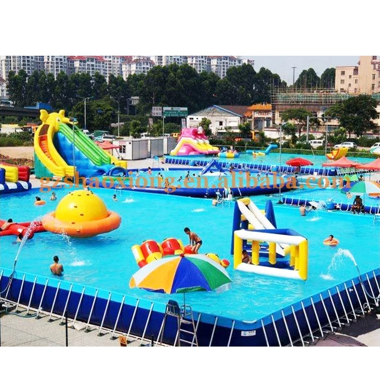 Inflatable Floating Water Game Water Obstacle Course In Sea Or Pool Metal Frame Swimming Pool China Factory Price For Sale