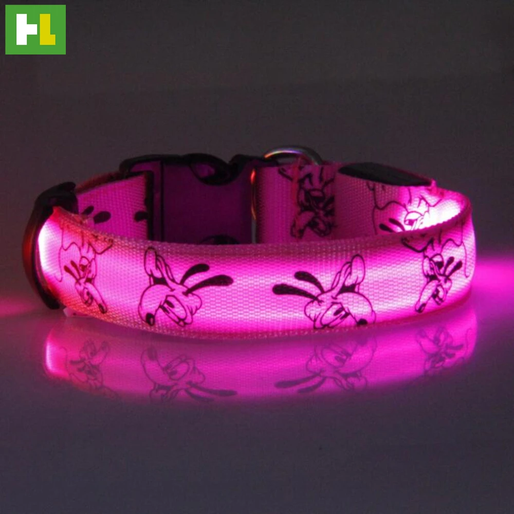 LED dog collar usb rechargeable printed pet supplies collar