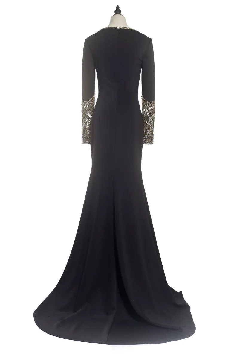 Bodycon black evening dresses elegant sexy indian night dress for women