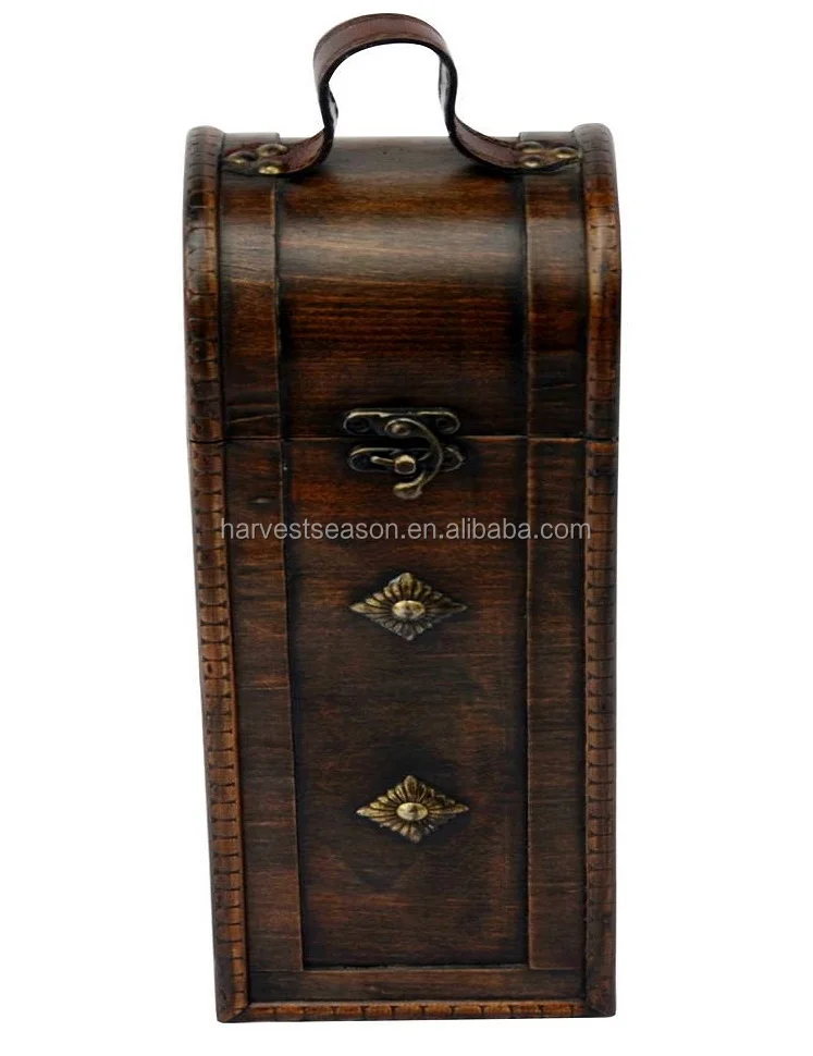 
vintage single bottle wooden wine box wholesale 