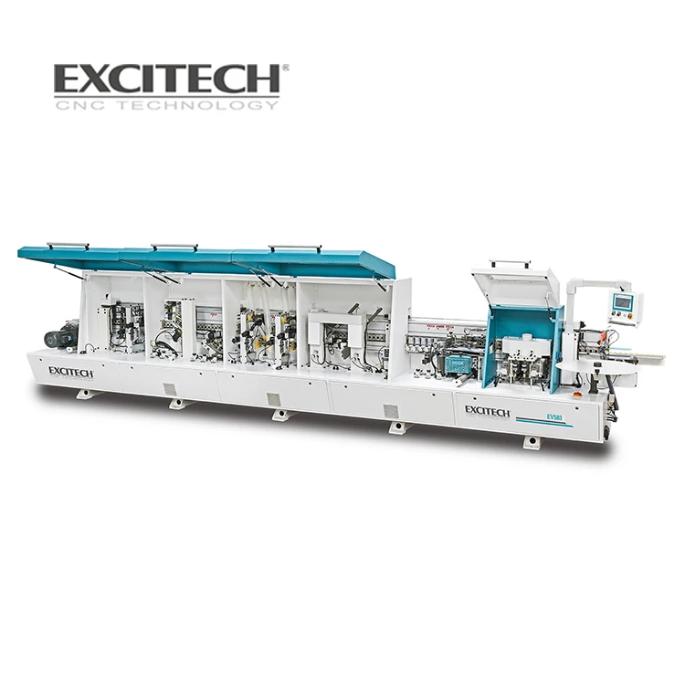 Excitech automated edgebander cell for cabinet furniture woodworking