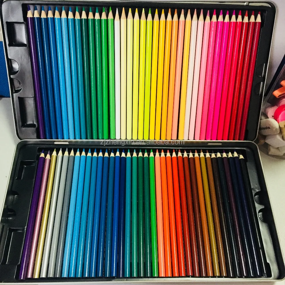 high quality High Grade Soft Lead custom artiest basswood 120 water color pencil in metal tin box