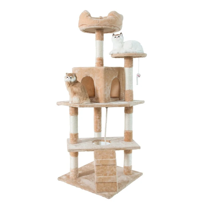 Cat Climbing Frame Cat Scratching Post Tree Scratcher Pole Furniture Gym House Toy Cat Jumping Platform 60*60*165cm