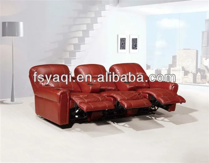 Home cinema sit and lie functional sofa Germany style leather recliner sofa