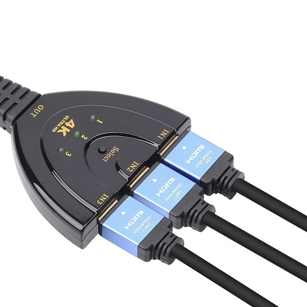
Splitter 3 Port HD MI Switch Switcher 3 in 1 Out 4K Converter Adapter Cable for XBOX 360 PS3 PS4 LCD HDTV 
