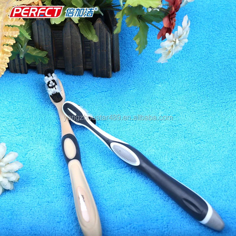 Yangzhou Tooth Brush Manufacturer OEM Toothbrush Adult Anchorless Gold Toothbrush Medium Nylon 612 PP+TPR