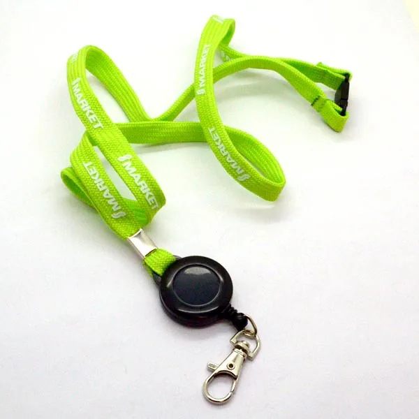 Promotion Polyester Ribbed Lanyard with Plastic Buckle Hook