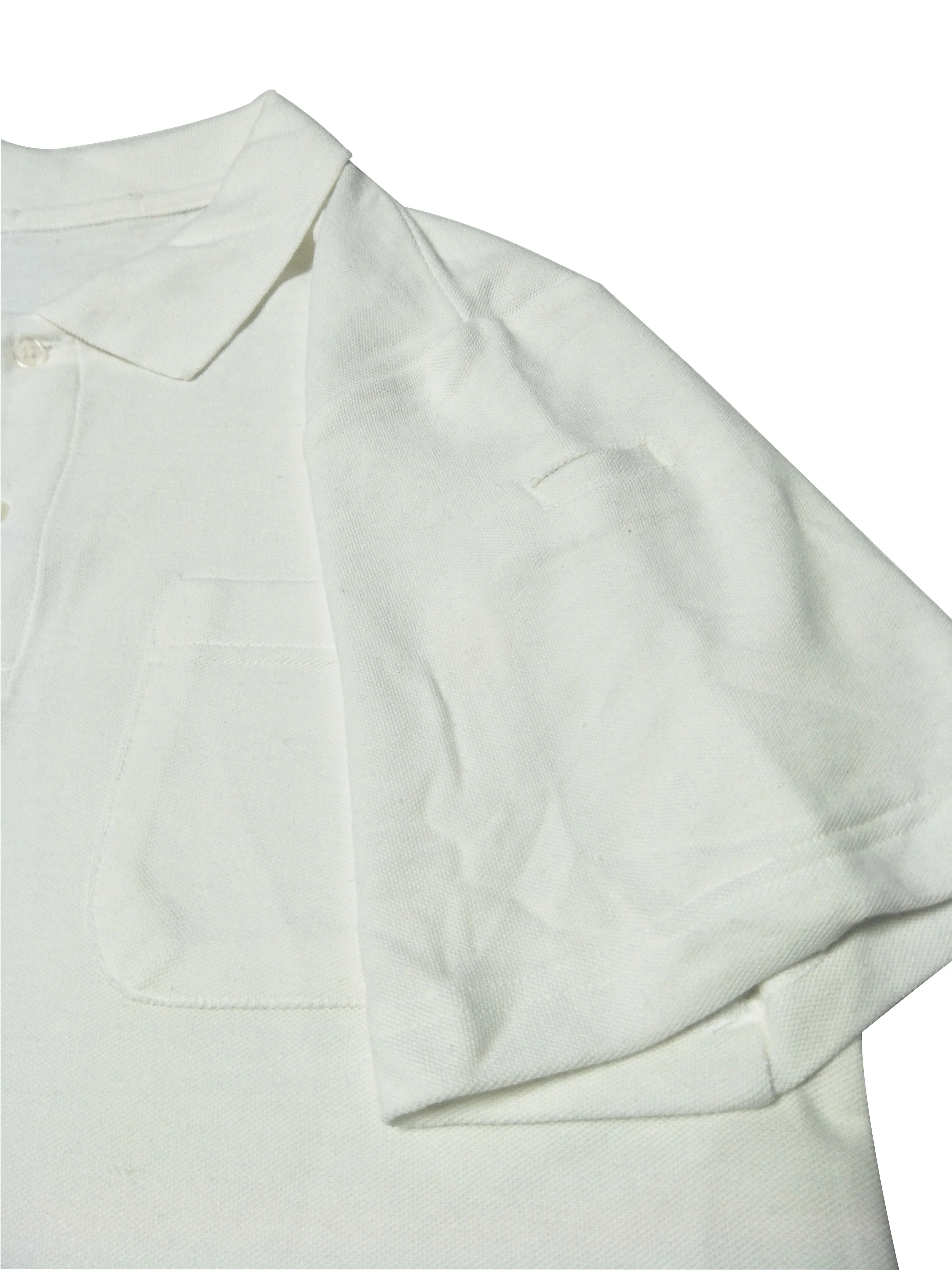 
factory wholesale white polo t-shirt with small pocket 