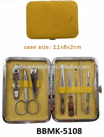 Fancy Women Lady Stainless Steel French Pedicure Manicure Tools Nail Care Tools Kit in Arch Case