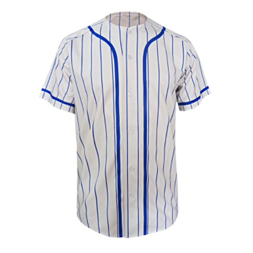 Мужские Бейсбольные Джерси на заказ, бейсбольные Джерси pinstripe с пуговицами, оптовая продажа с китайского завода