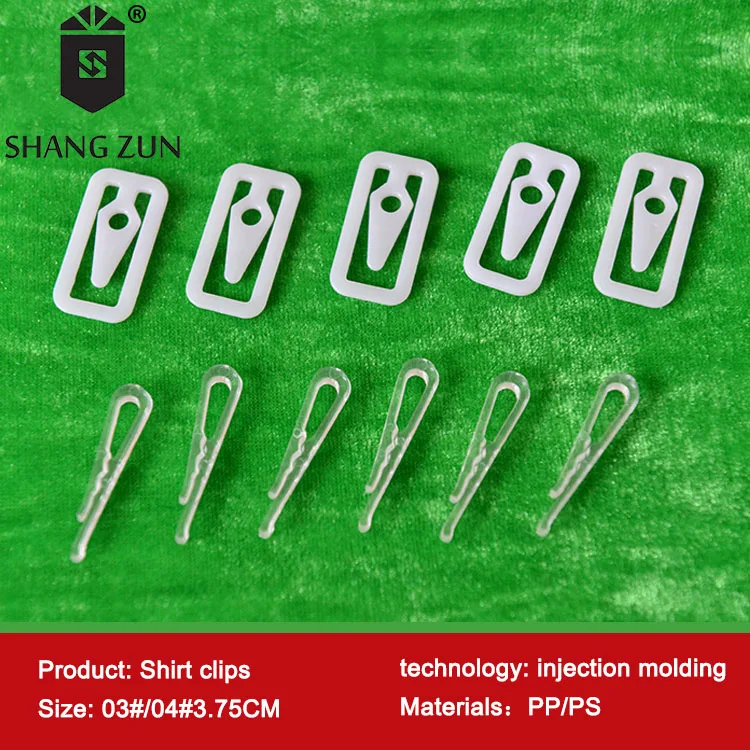 Hot Sale White Plastic Locking Clip For Shirt Packing PP White Shirt Clips Garment Accessories Transparent PS Shirt Clip