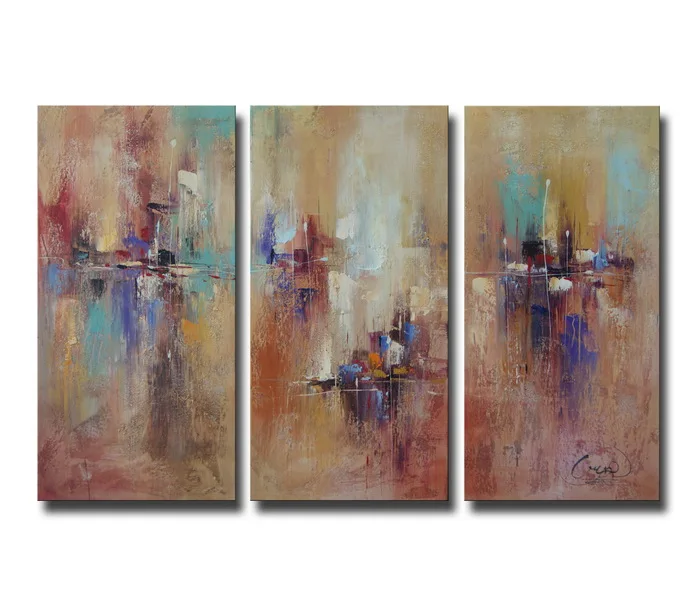 
Modern Yellow Vertical Fresh Paint Wall Art Abstract Painting 