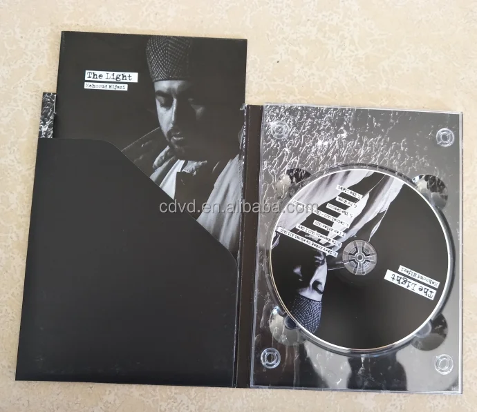 large double black and clear cd try 4-CD digipak cd disk replication and printing