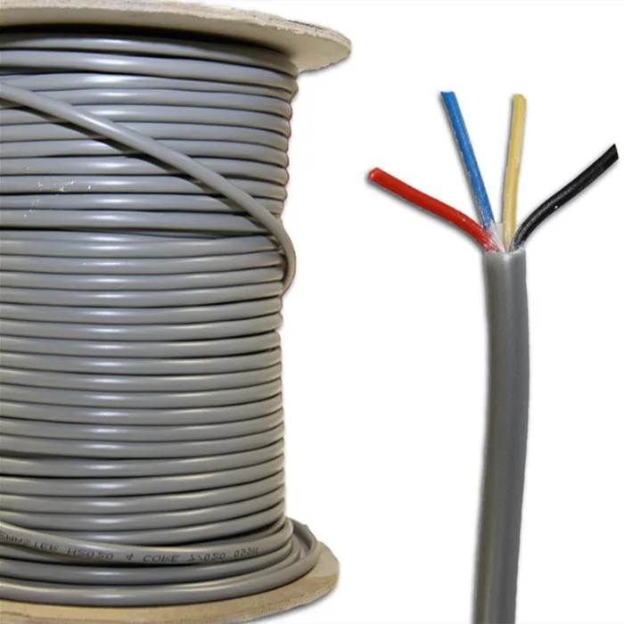22/4 Stranded Conductor Alarm Cable 1000ft Fire Security Burglar Station Wire Copper 4 Conductor Signal Wire