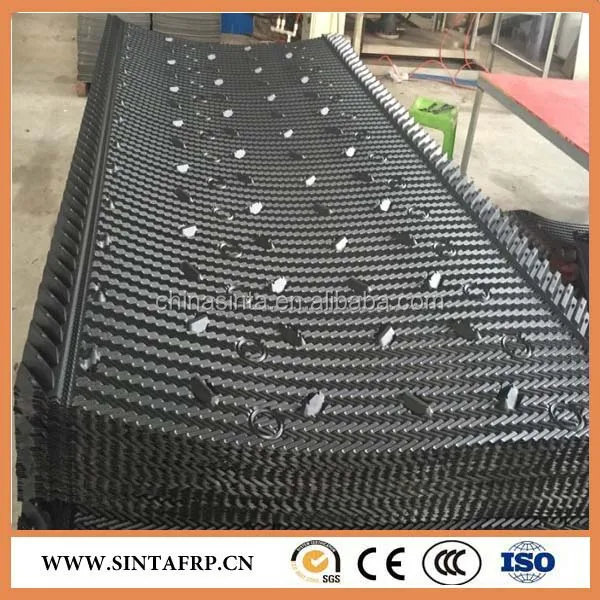 MX75 crossflow PVC film-fill with integral louvers and eliminators for cooling tower fill