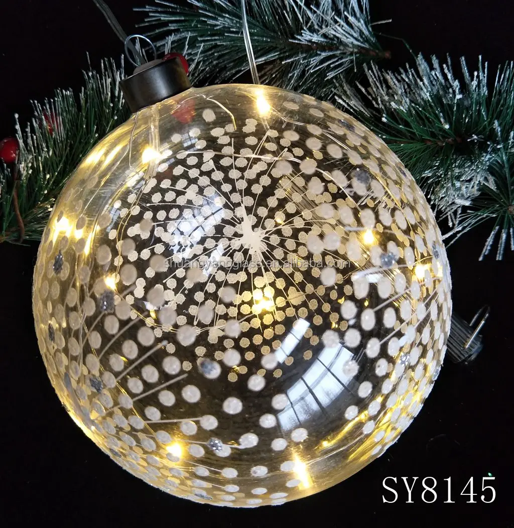 
150mm clear led handpainted glass ball 15 lights 