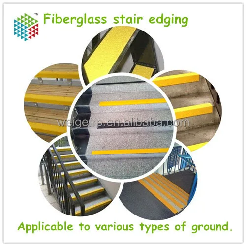 High Strength FRP GRP Fiberglass Anti Slip Stair Edge Nosing