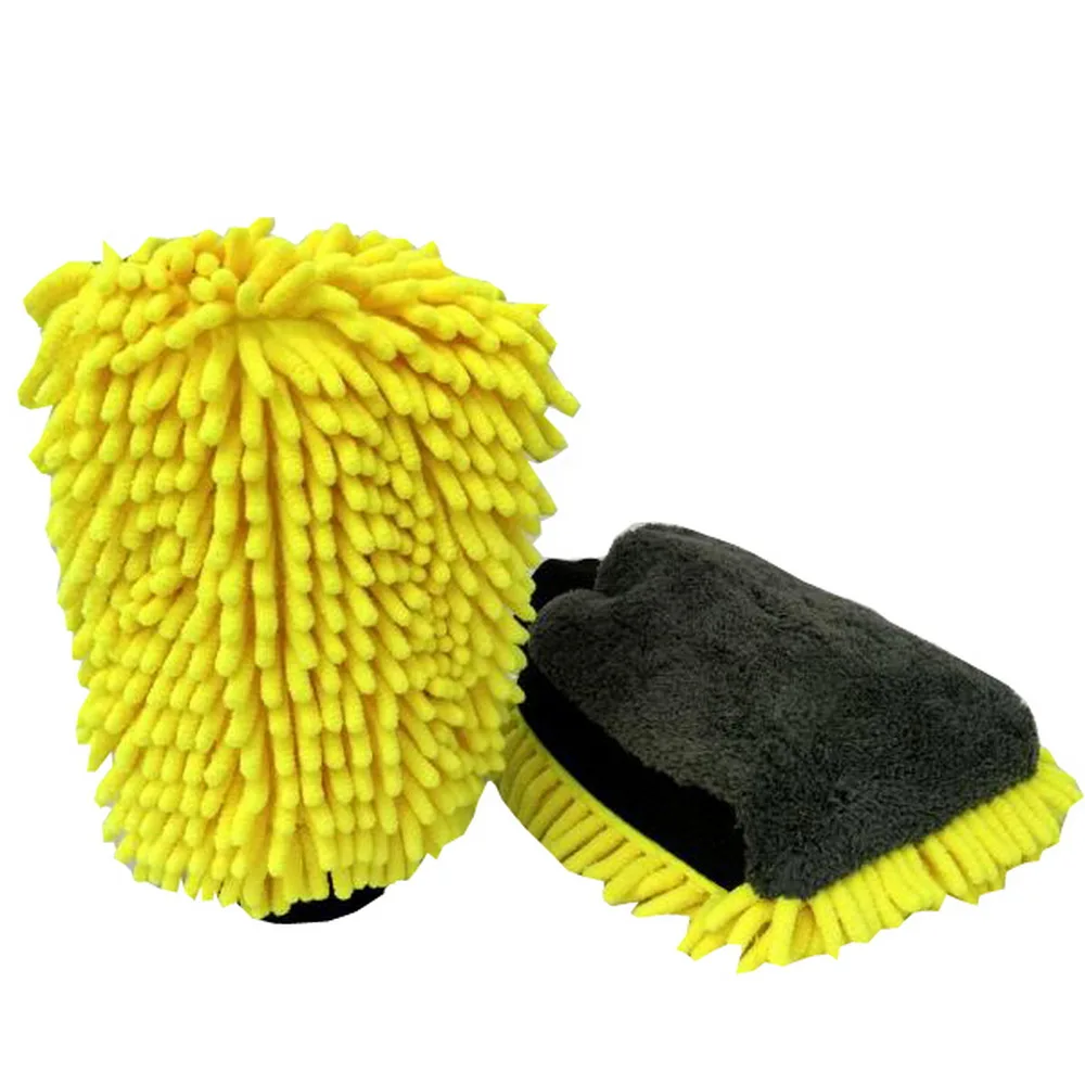Высококачественная Двусторонняя митенка из микрофибры без царапин для мытья автомобиля