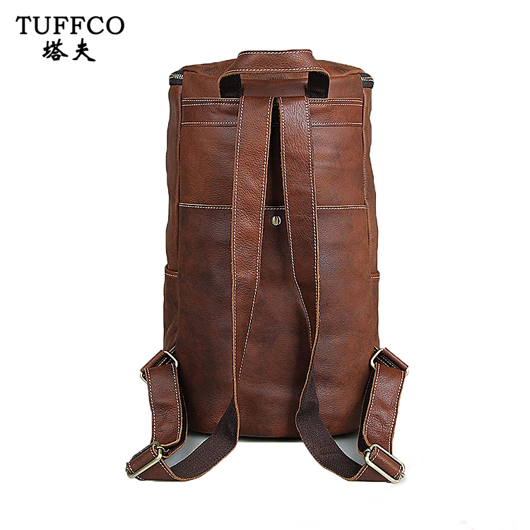 Wholesale High Quality Real Leather Backpack Climbing Knapsack for Men