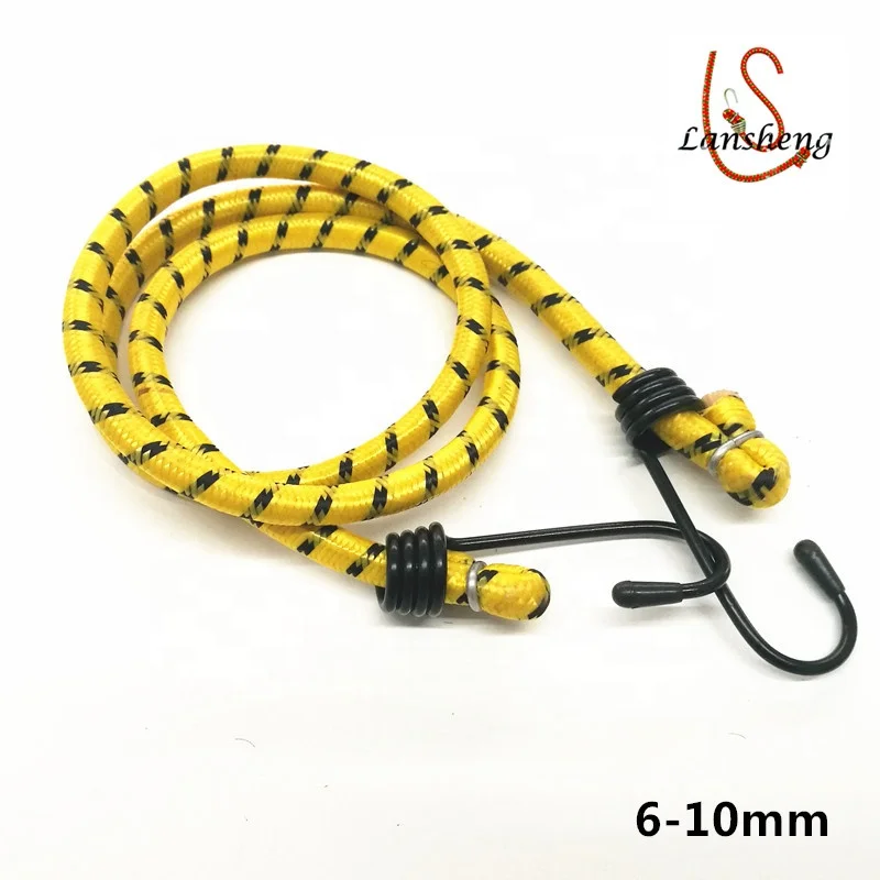 8mm Colorful Cold And Heat Resistant Bungee Cord With Hardened Wire Hook