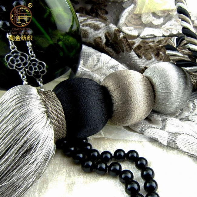 make decorative tassels,Elegant hi-quality decorative home textile accessories 100% polyester curtain tieback tassel
