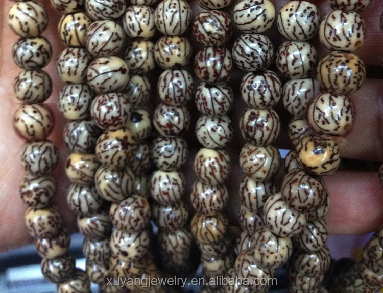 Natural bodhi seed mala prayer round beads (AB1543)