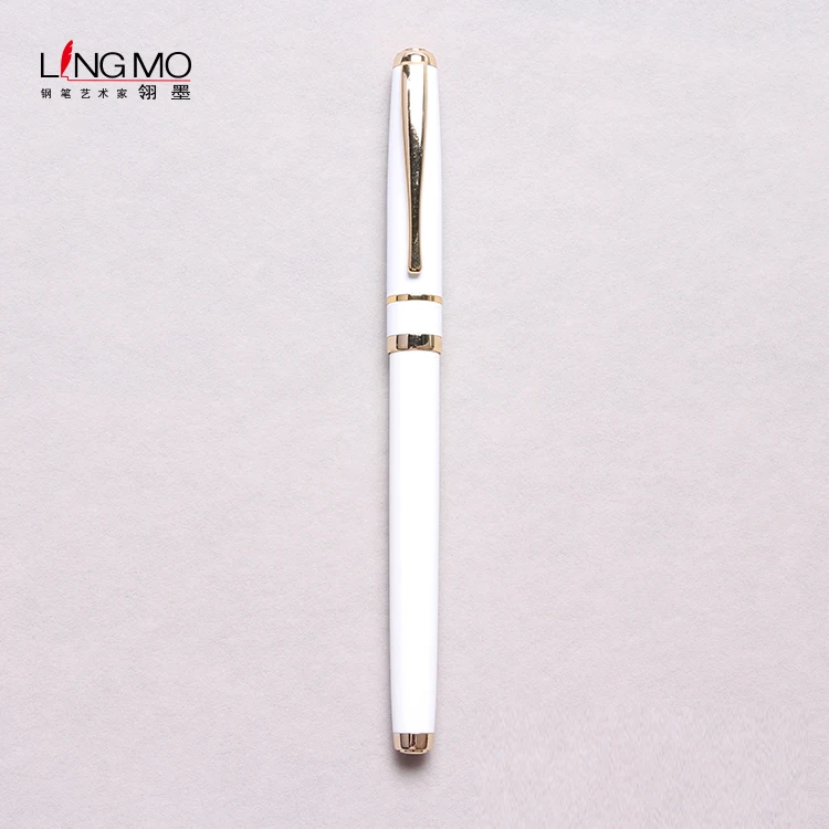 
Lingmo White Gold Color Gift Roller Pen with Custom Logo Metal Gel Pen  (60783603863)