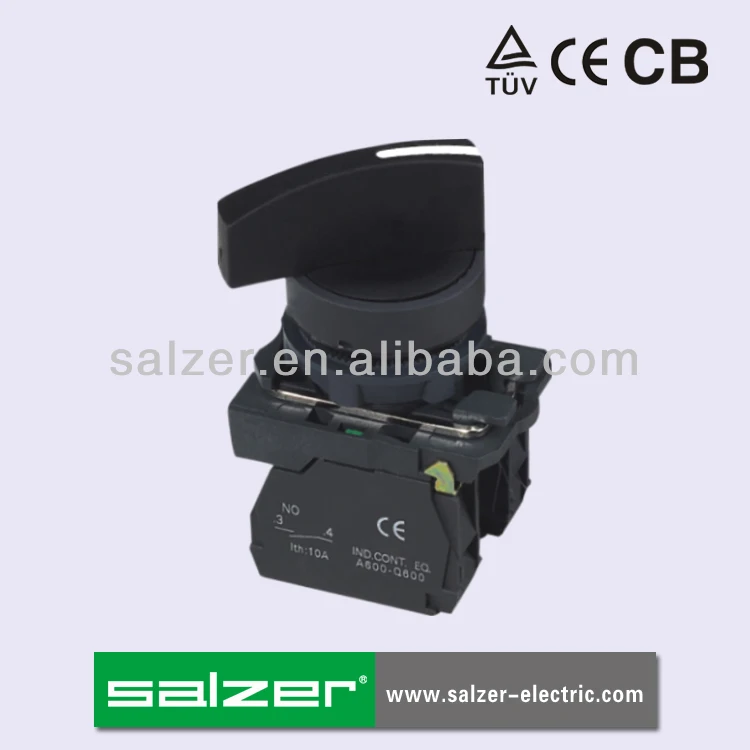 Salzer SA22-AJ25  NO+NC 2-position Locked Push button Selector Switch (TUV, CE and CB Approved) IP54