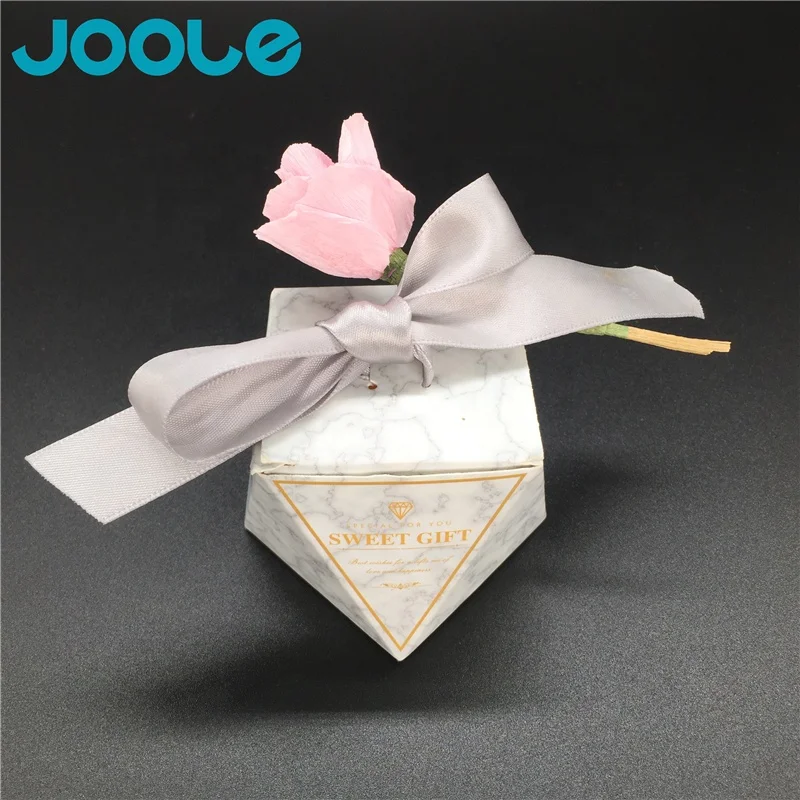 Customized wedding celebration candy dessert biscuit hot stamping packaging box with satin bow