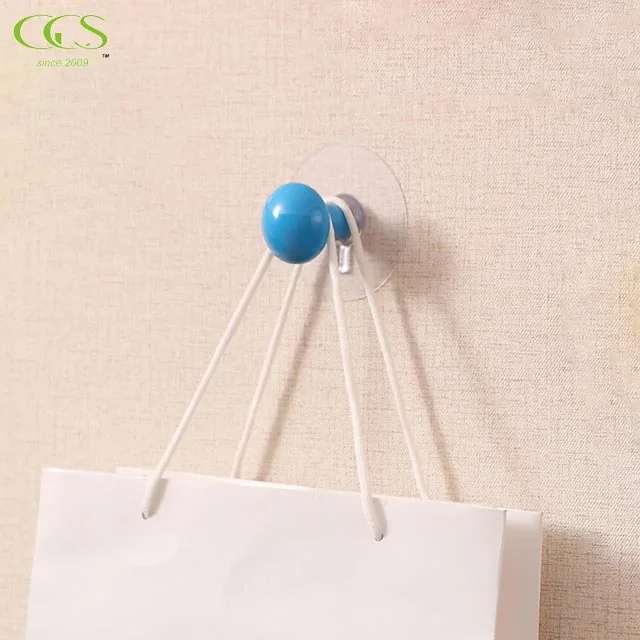 Nail Free Sticky Hanger ABS Plastic Mushroom Design Adhesive Hooks Reusable Utility Towel Bath Ceiling Hooks Kitchen Wall Hooks