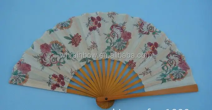 Chinese style 21cm customized fabric bamboo hand fan