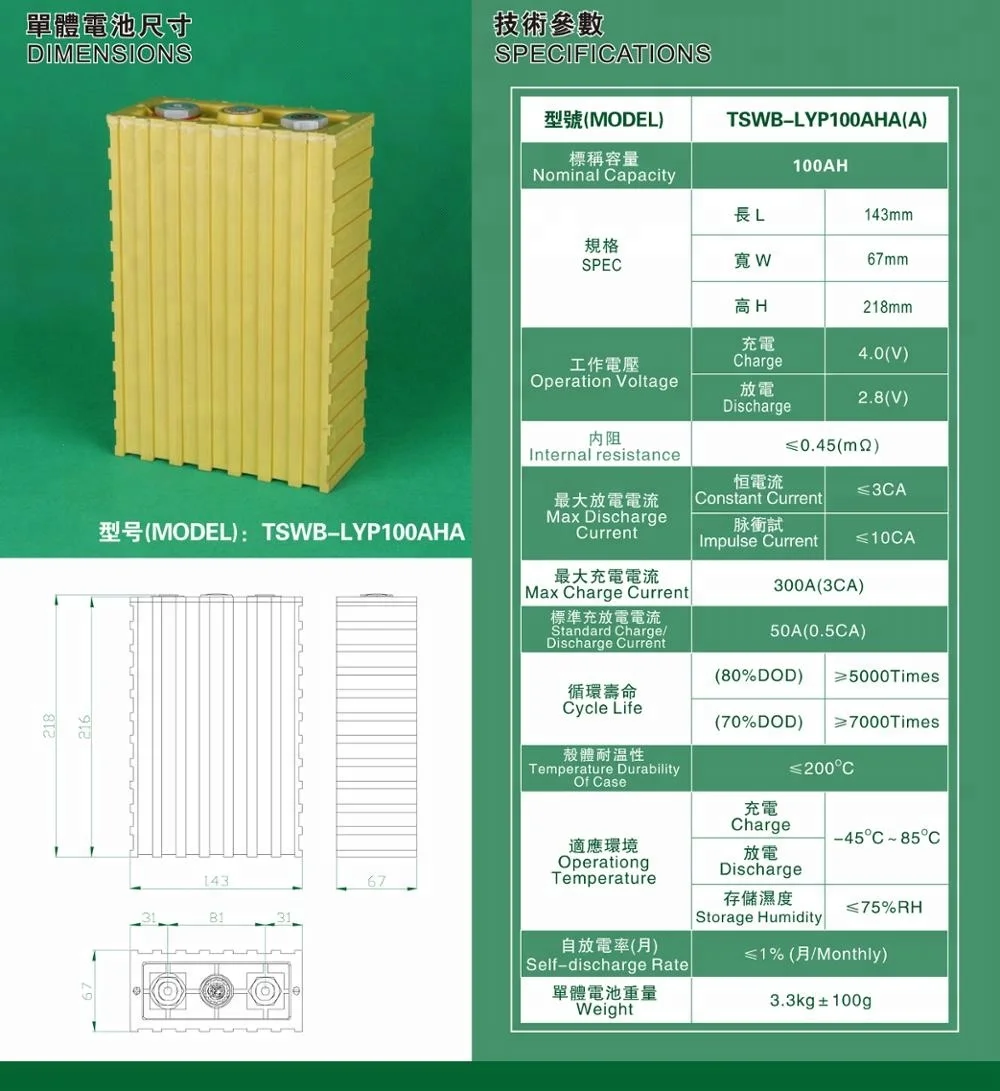 100AH  Winston battery 3.2V 3.6V LiFeYPO4 LiFePO4 battery pack