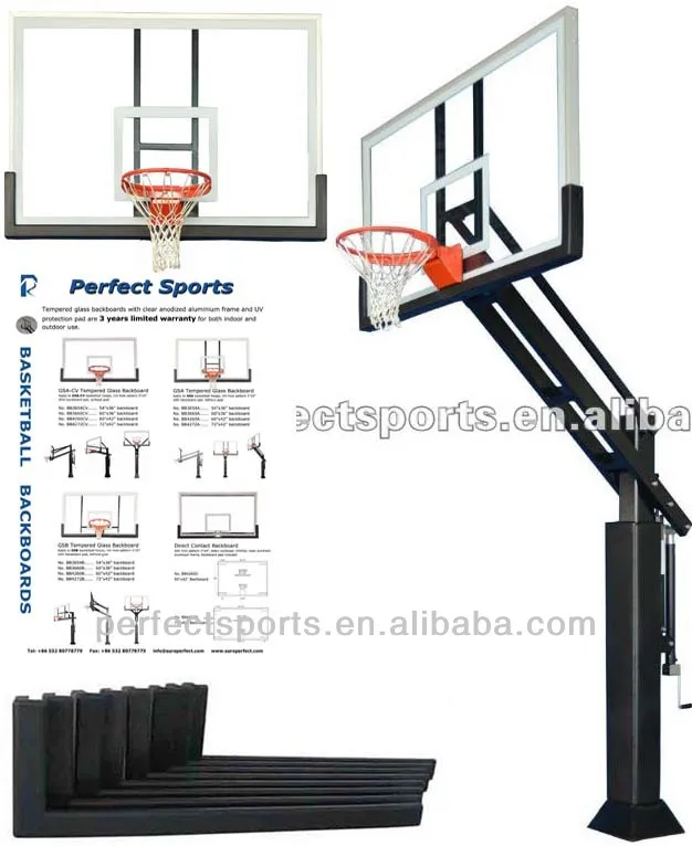 Fully-tempered Glass Steel-framed Basketball Backboard