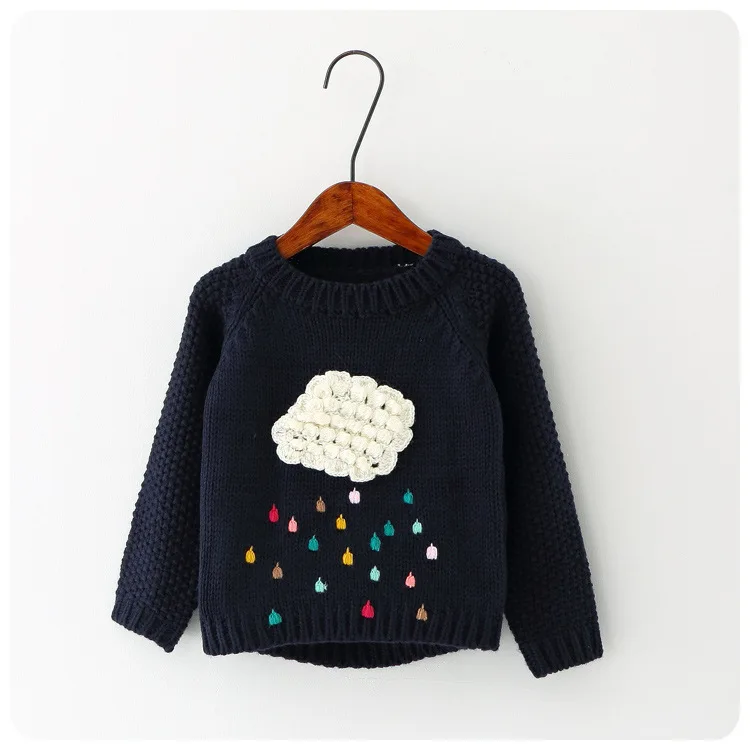 New fashionable kids girls knit cartoon sweater for kids 2019