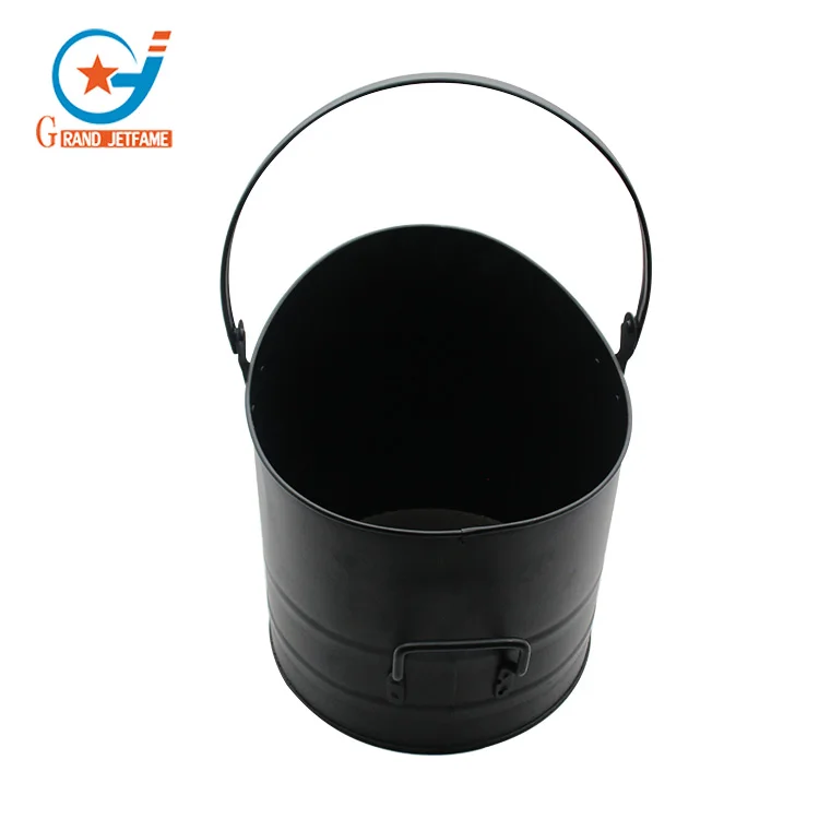 Черный металлический каминный аксессуар одно обработанное угольное ведро