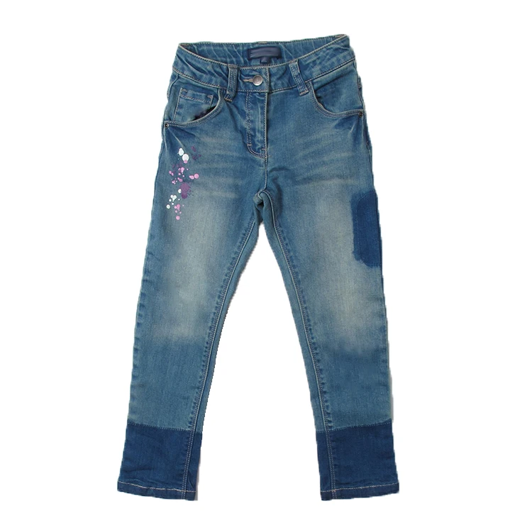 
Детские брюки с принтом, заплатками, джинсы для девочек 