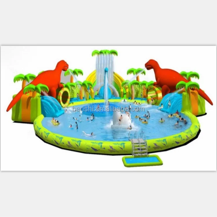 Commercial Inflatable Water Amusement park Giant land water park equipment for sale