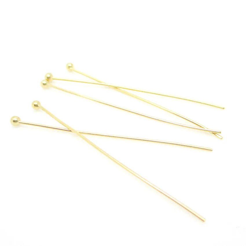 NANA high quality 24k gold filled pin,different sizes head pin jewelry findings